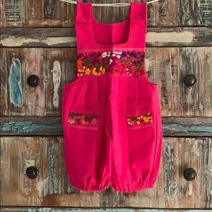 Hand Embroidered Overalls From Oaxaca Mexico.